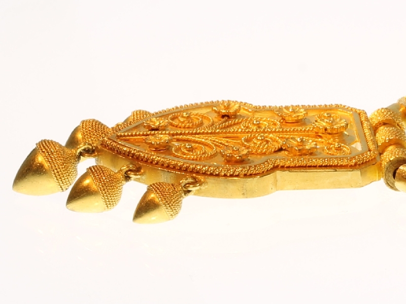 Antique gold filigree choker necklace made in France (image 5 of 11)
